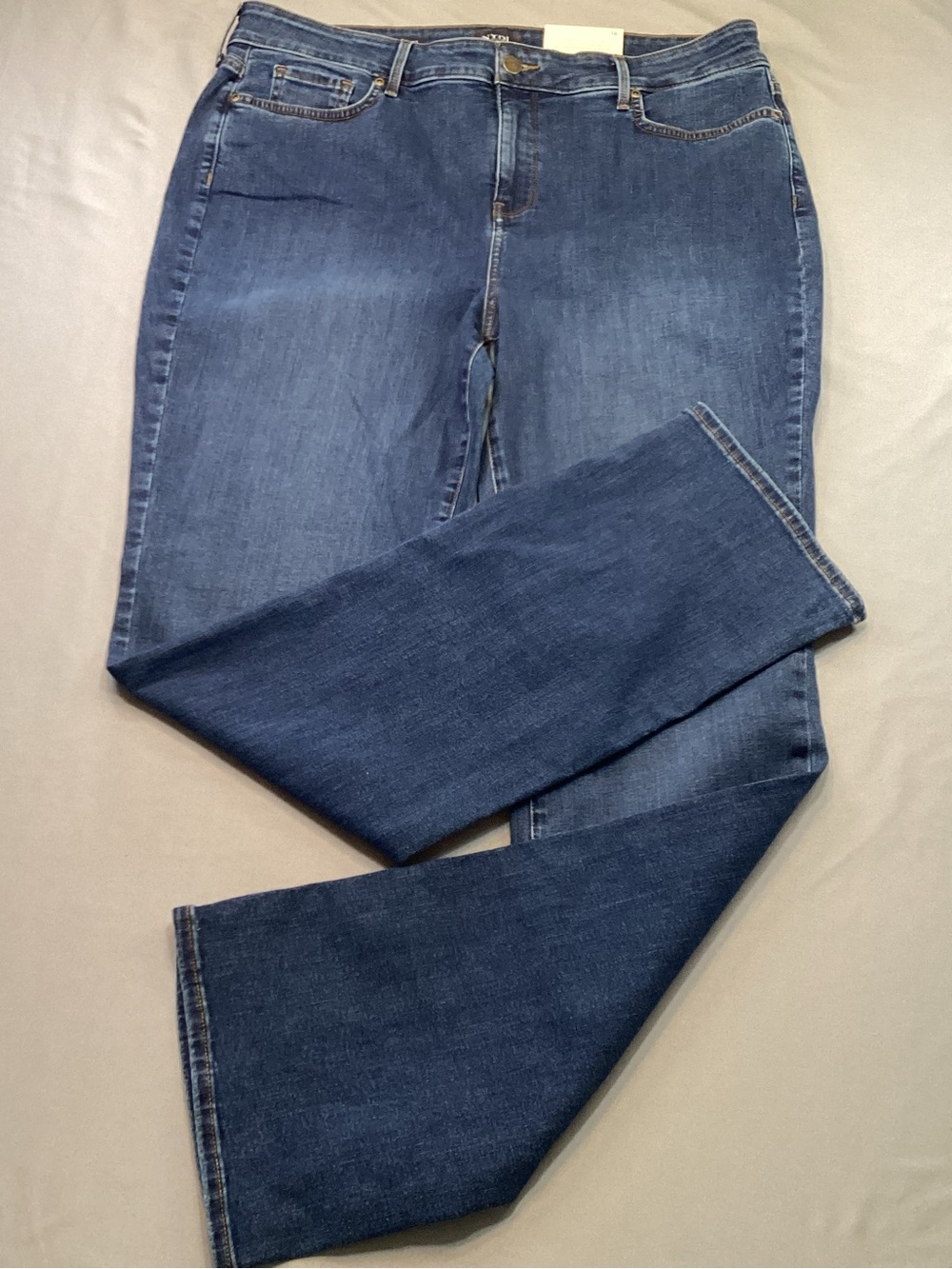 NYDJ Marilyn Straight Jeans Womens 16 Lift Tuck High Rise Dark Wash Slimming NWT
